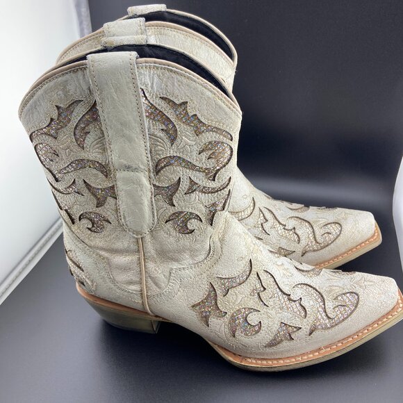 JB Dillon Reserve Embroidered Western Cowgirl Boots SZ 8.5 - Picture 1 of 4